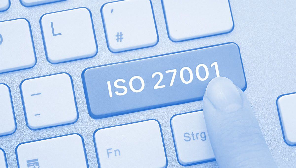 Enter with ISO 27001 sign on it and finger clicking it